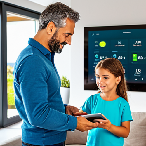 전력 거래에서의 에너지 배분 전략 - Home Energy Efficiency**

"A modern Spanish family in their fully clothed, modest living room, inter...