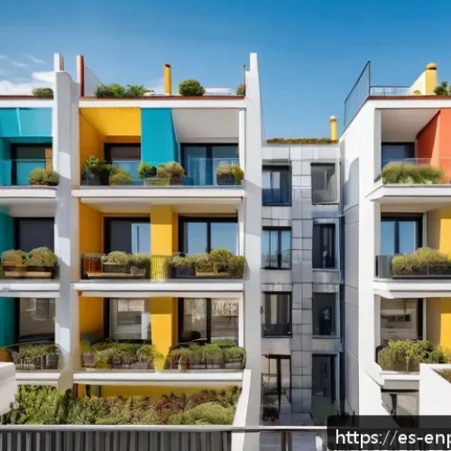 Home 17 에너지 소비자의 협업을 통한 최적화 전략 - A vibrant neighborhood in Madrid showcasing a modern residential building with shared rooftop solar ...